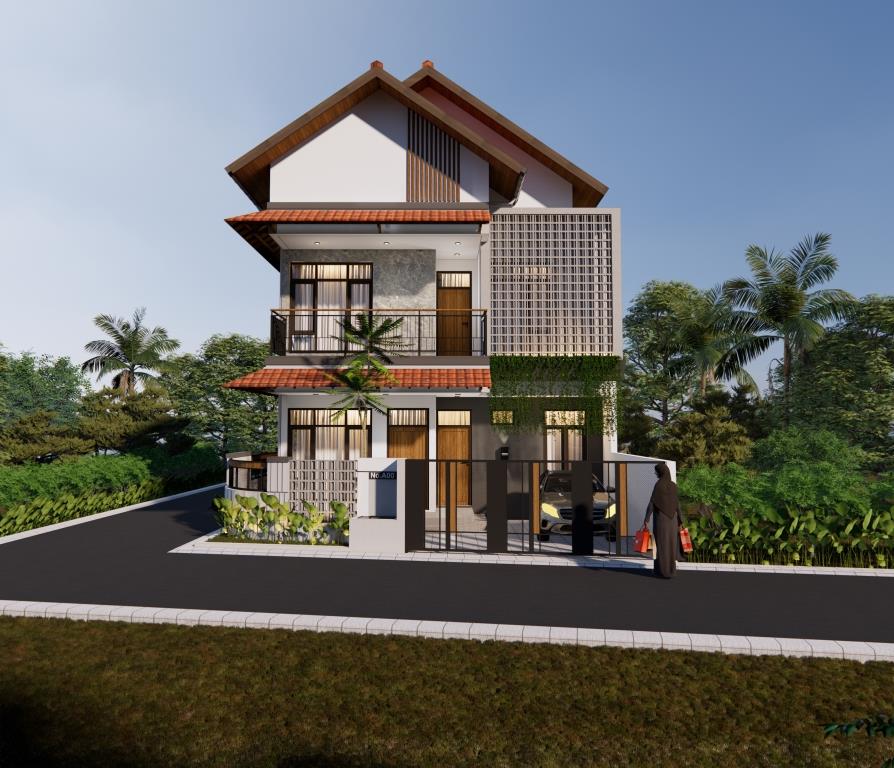 Desain Rumah Tropis Modern 2 Lantai